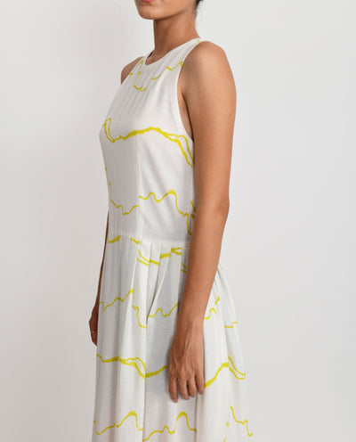SALMON PLEATED DRESS Fashion Rias 