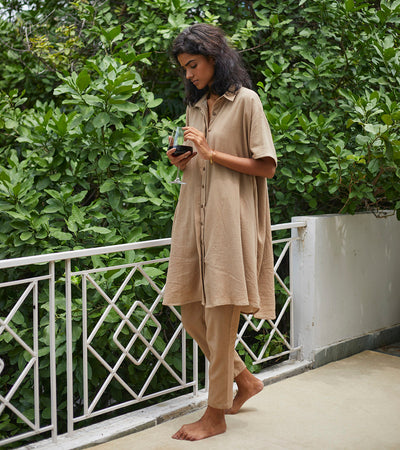 Sand Co-ord Set Fashion Khara Kapas
