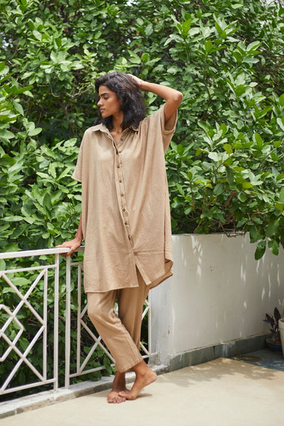 Sand Co-ord Set Fashion Khara Kapas