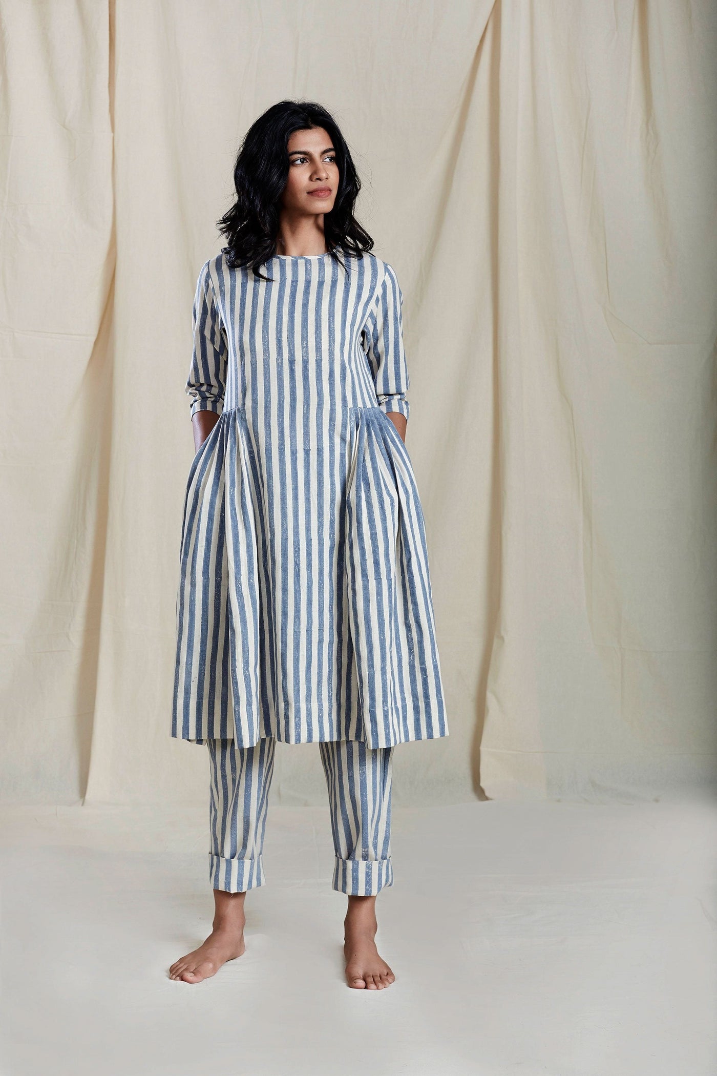 SE MED Oatmeal Stripe Pants Fashion Mati