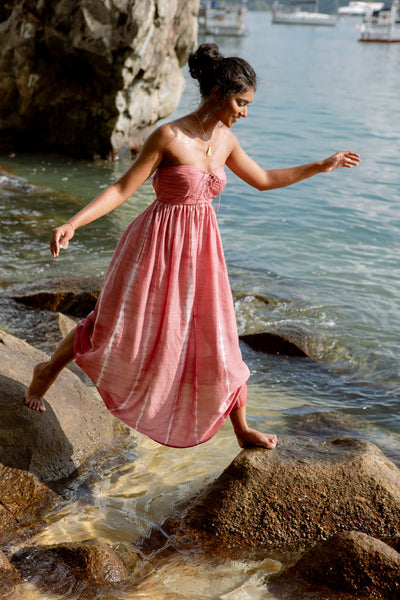 Sea Garden tencel maxi dress Fashion SUI 