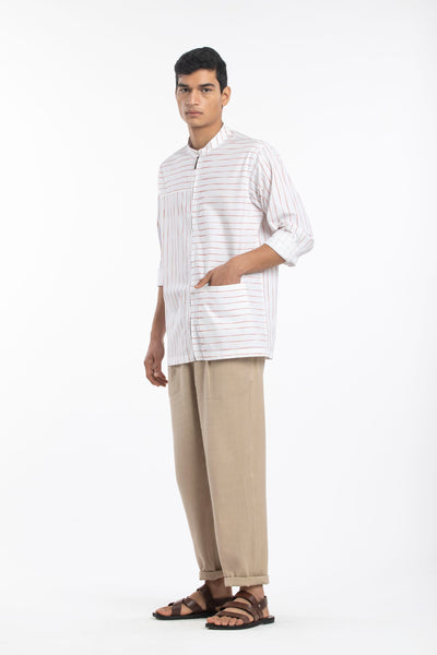 Shacket- Dusty Rose Stripe Men THREE Men 