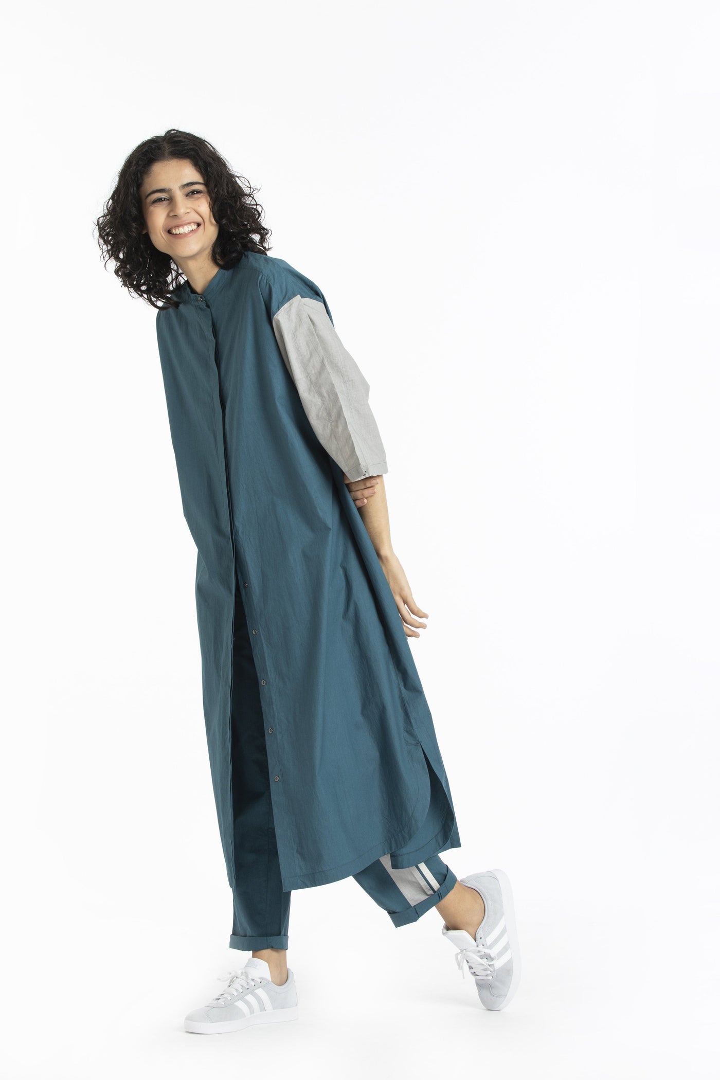 Shoulder detail shirt-Teal Fashion THREE