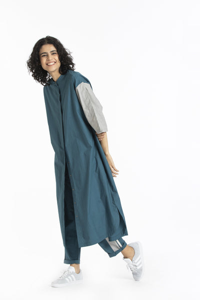 Shoulder detail shirt-Teal Fashion THREE