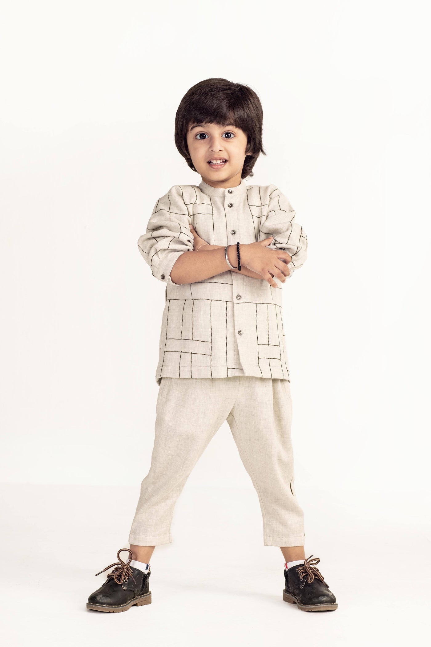 Side Stripe Pant- Beige Kids THREE Kids 