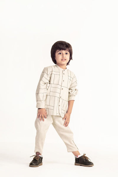 Side Stripe Pant- Beige Kids THREE Kids 