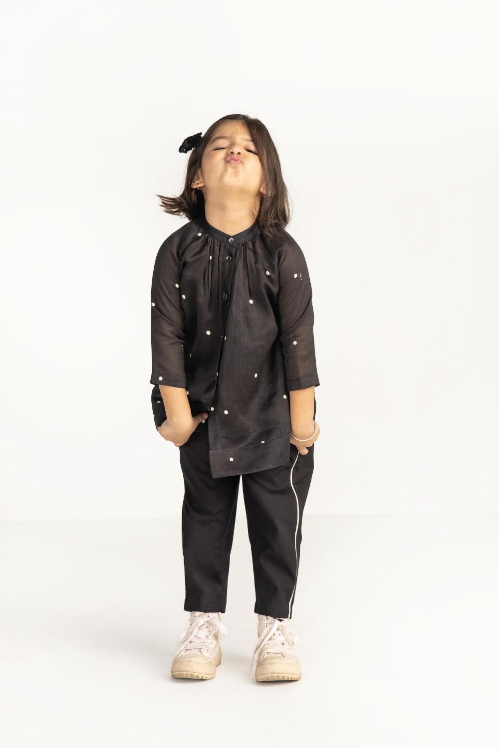 Side Stripe Pant- Black Kids THREE Kids 