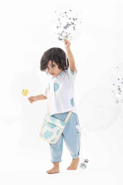 Side Stripe Pant- Powder Blue Kids THREE Kids 