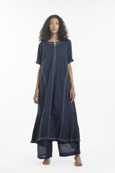 SIDE U PLEAT DRESS CO-ORD- NAVY Fashion THREE