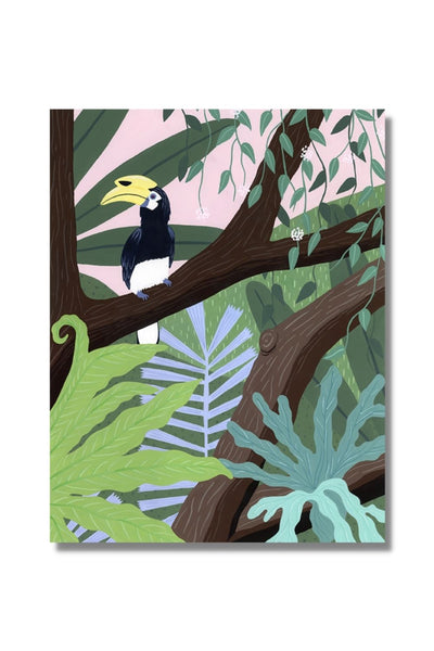 Singapore Neighbours Oriental Pied Hornbill Fine Art Print Art Em+Co Art