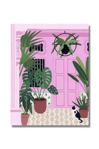 Singapore Shophouse Pink Fine Art Print Art Em+Co Art
