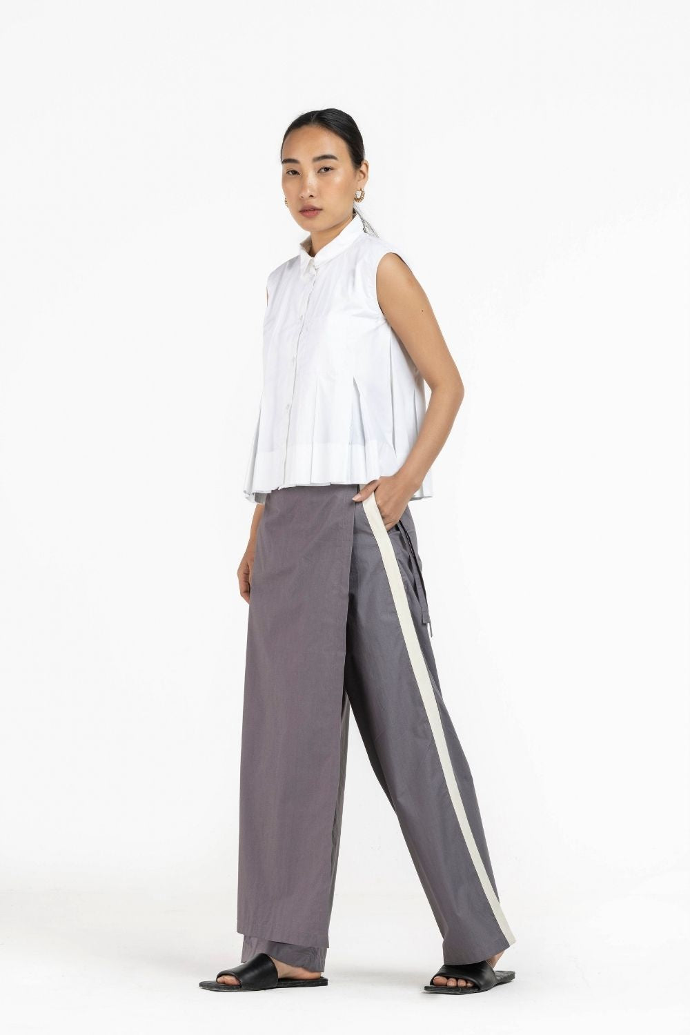 Sleeveless Pleat Top Co-ord Fashion THREE