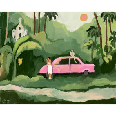 Solitude with a Pink Car Art Richa Kashelkar
