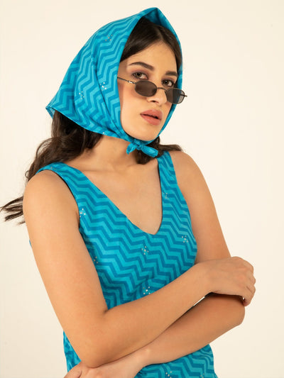 Sophia Blue Flounce Dress Fashion Marche