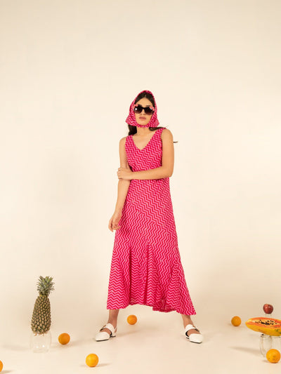 Sophia Pink Flounce Dress Fashion Marche