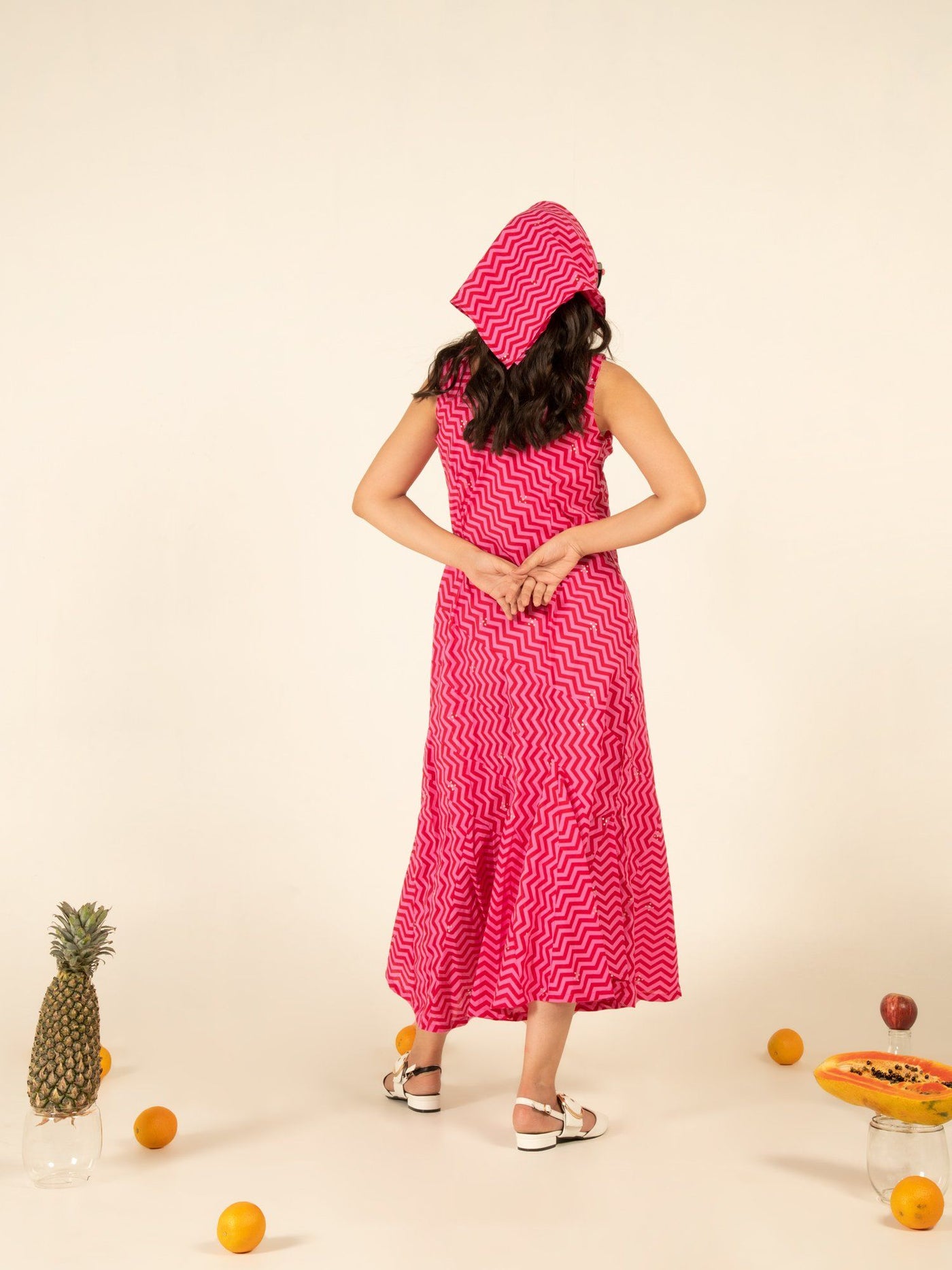 Sophia Pink Flounce Dress Fashion Marche