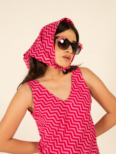 Sophia Pink Flounce Dress Fashion Marche