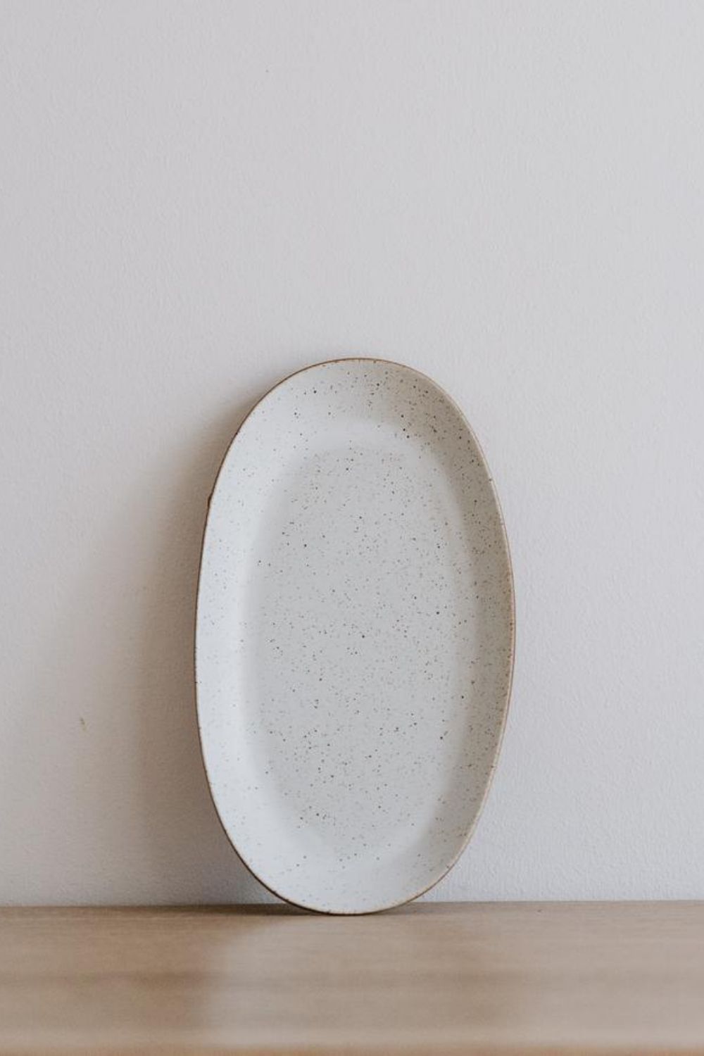 Speckled White Long Oval Plate Home Maelstrom 