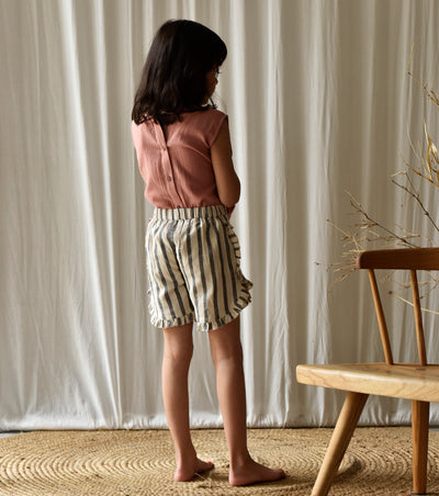 Stripe Me Linen Shorts Kids Khara Kapas Kids