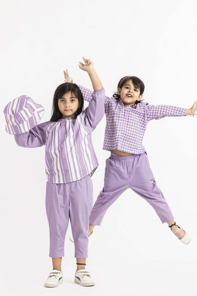 Stripe Top Co-ord Lavender Kids THREE Kids 
