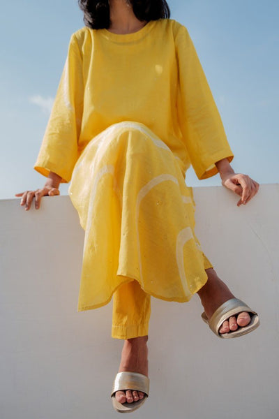 Sunny Yellow Arsa Kurta and Pants Set Fashion Nirjara
