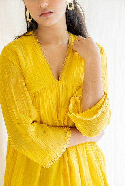 Sunny Yellow Ghym Kurta Fashion Nirjara