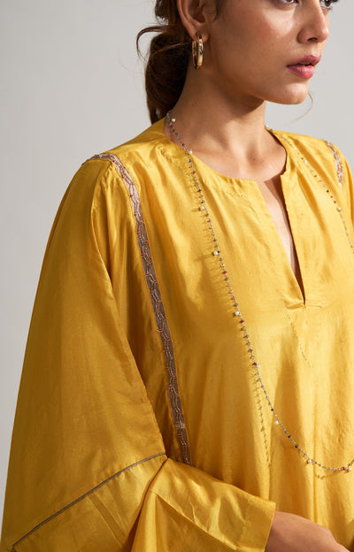 Svana Mustard Kaftan Set Fashion DOT