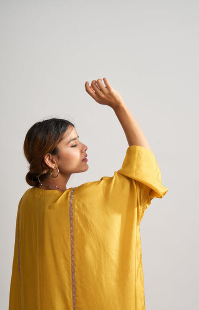 Svana Mustard Kaftan Set Fashion DOT