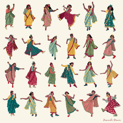 Swing in a Sari Art Namrata Kumar