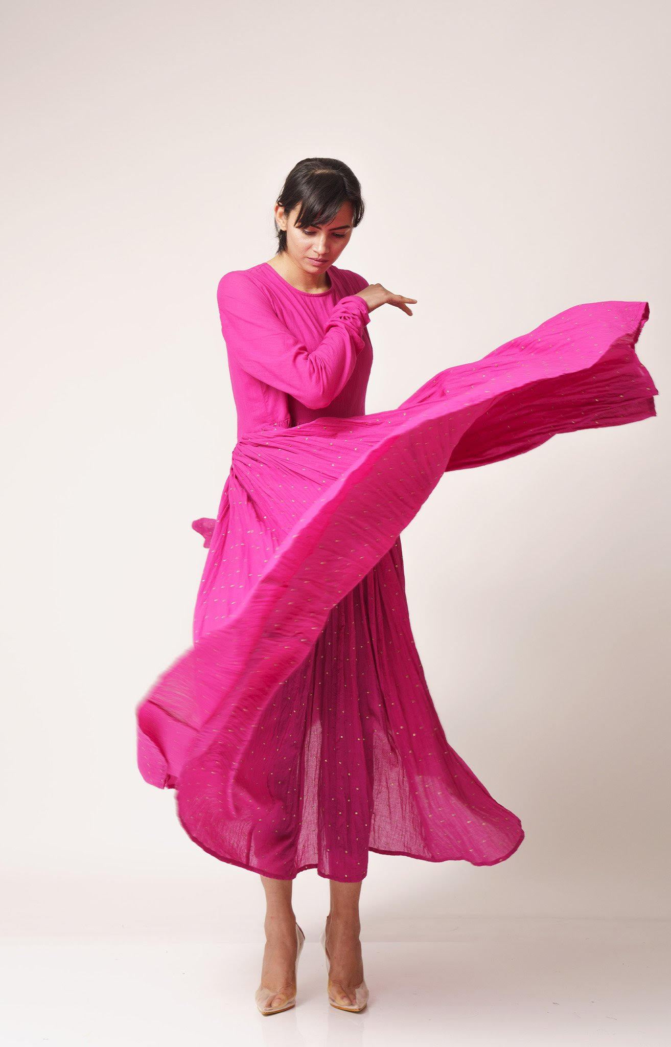 Tara Ghoomar Kurta Fuschia Pink Fashion DOT 