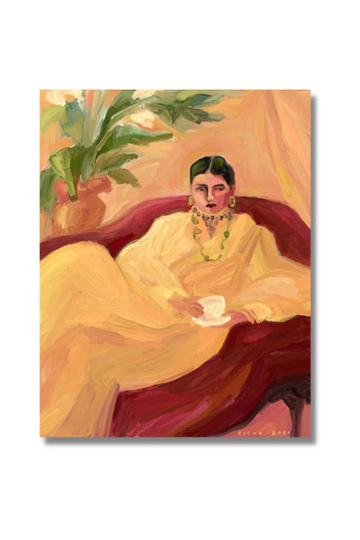 Tea on the Red Sofa Art Richa Kashelkar