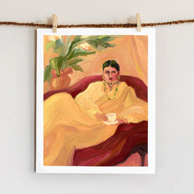 Tea on the Red Sofa Art Richa Kashelkar