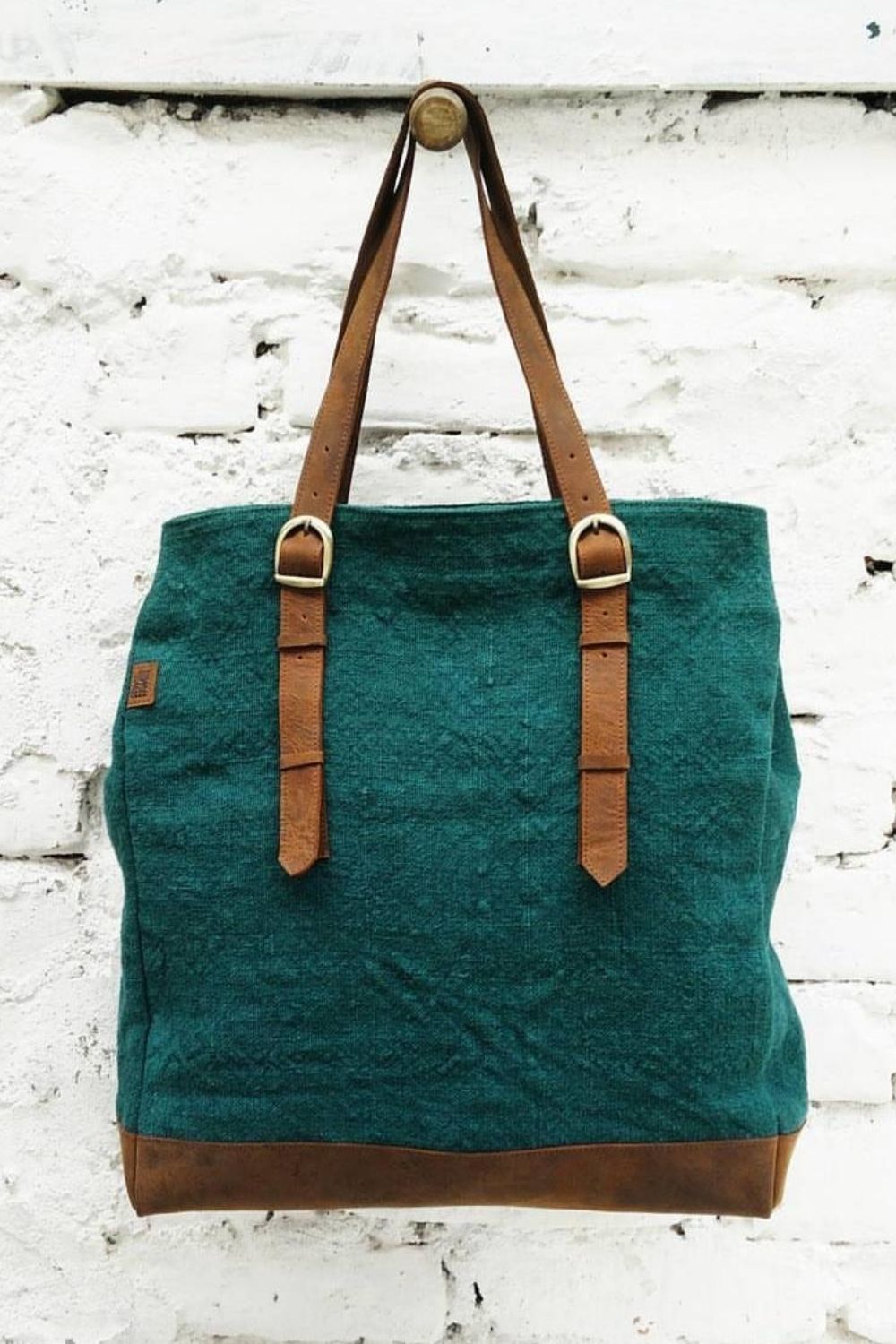 The Bass Tote Apparel & Accessories The Burlap People Bottle Green 