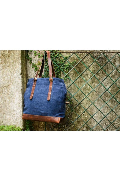 The Bass Tote Apparel & Accessories The Burlap People Navy 