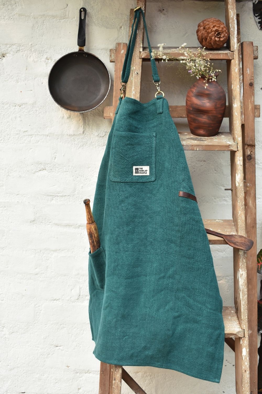 The Burlap Apron Apparel & Accessories The Burlap People Bottle Green 