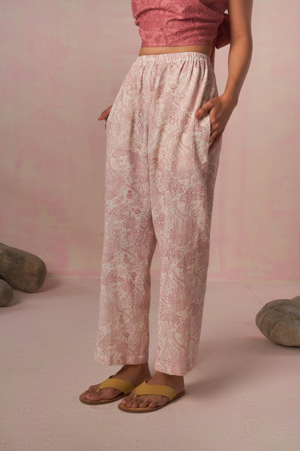 The Coral handspun handwoven organic cotton relaxed trousers Fashion SUI 