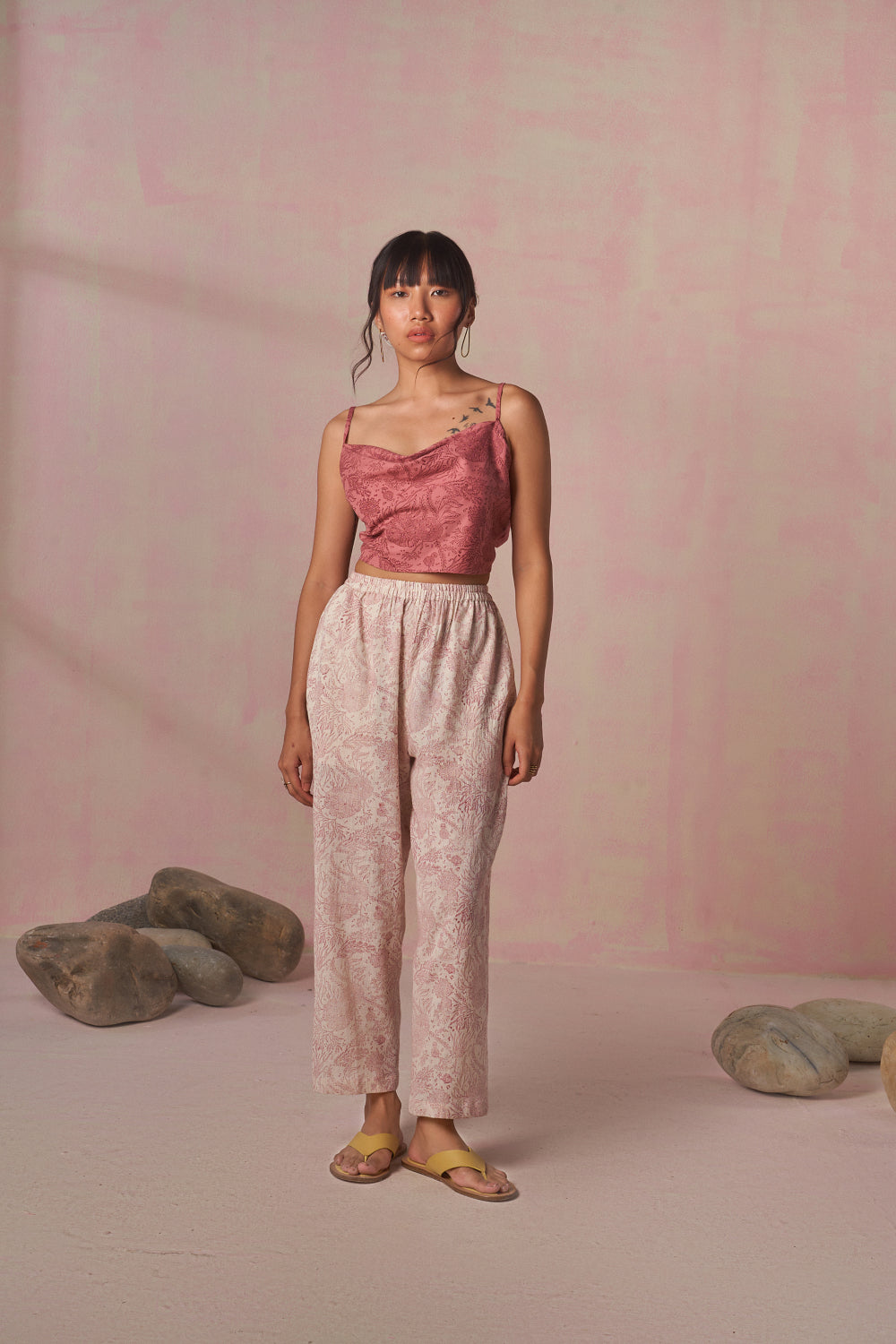 The Coral handspun handwoven organic cotton relaxed trousers Fashion SUI 