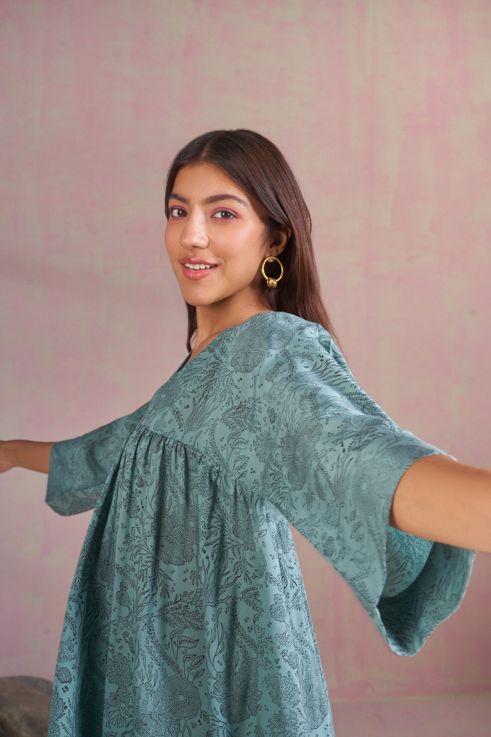 The Coral tencel kaftan dress Fashion SUI 