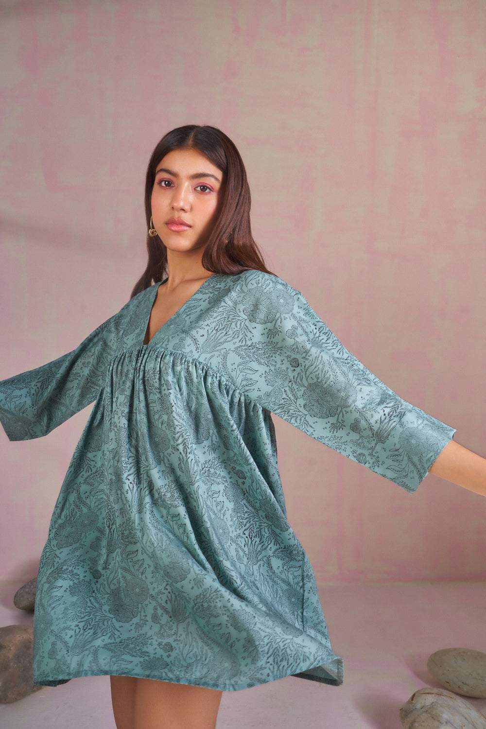 The Coral tencel kaftan dress Fashion SUI 