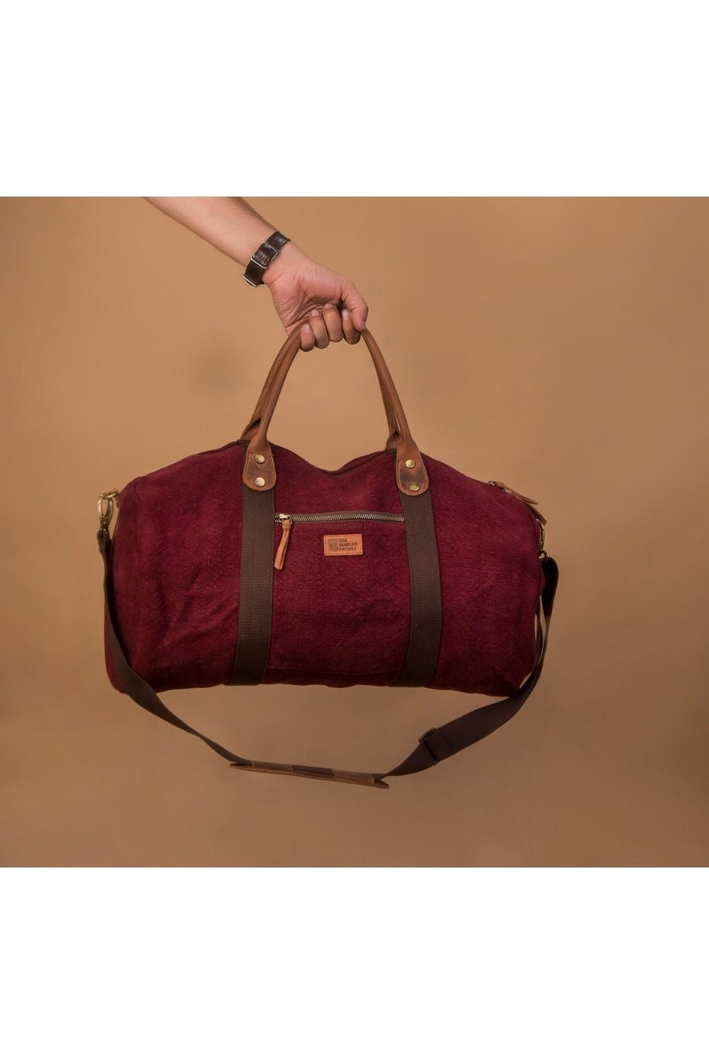 The Original Burlap Duffel Apparel & Accessories The Burlap People Dark Wine 