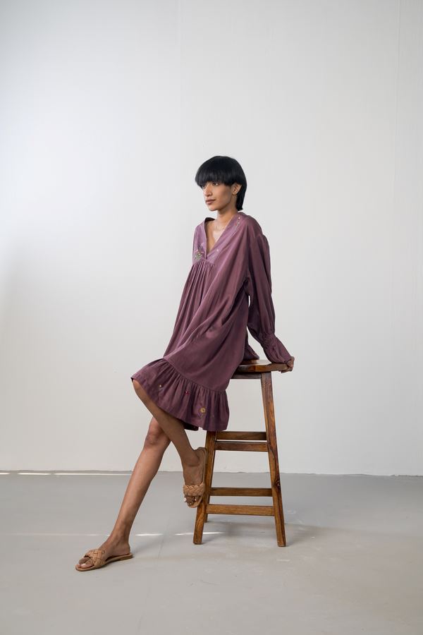 The Purple Garden tencel dress Fashion SUI 