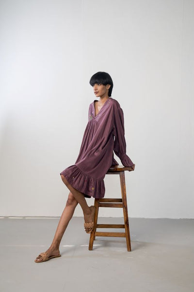 The Purple Garden tencel dress Fashion SUI 
