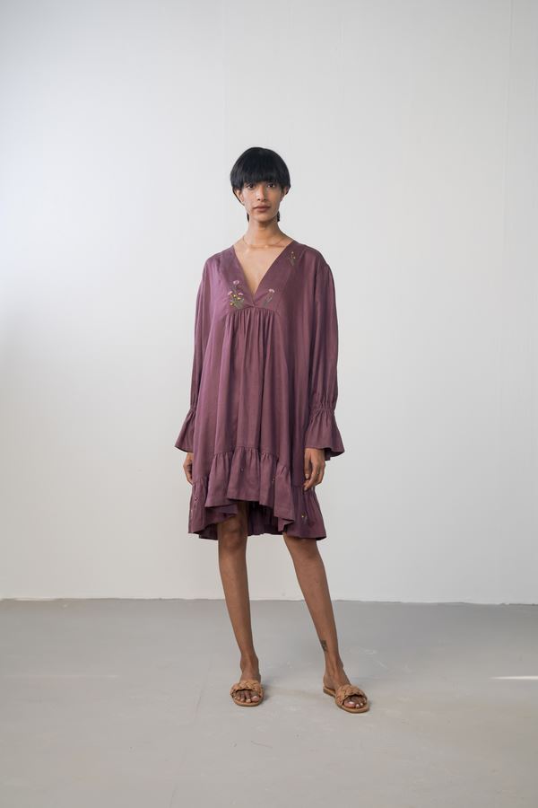 The Purple Garden tencel dress Fashion SUI 