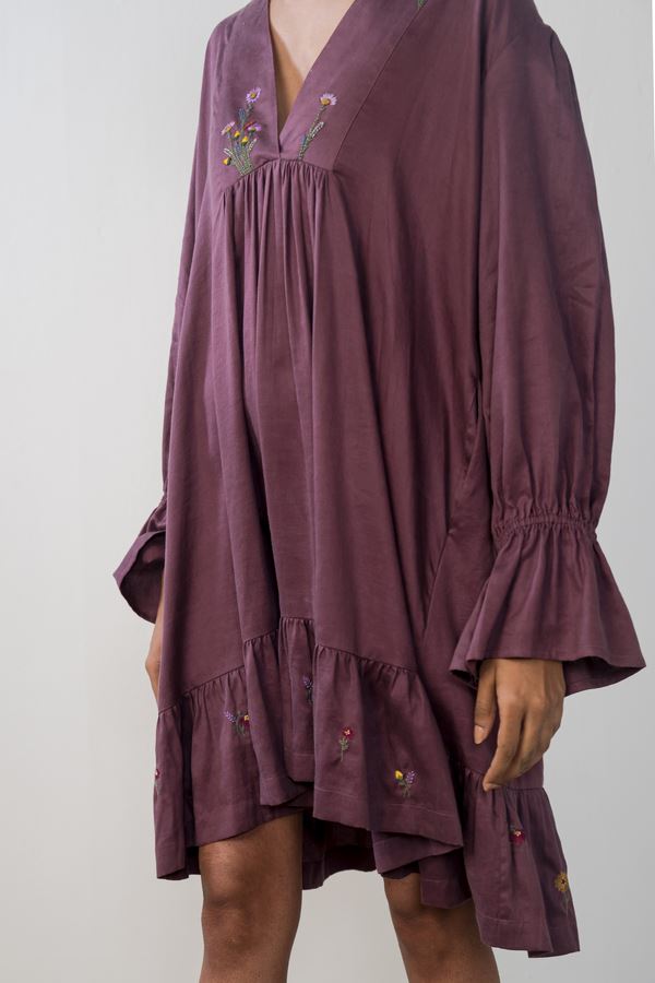 The Purple Garden tencel dress Fashion SUI 