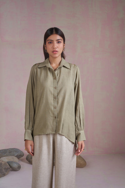 The Reef naturally dyed handspun handwoven organic cotton shirt Fashion SUI 
