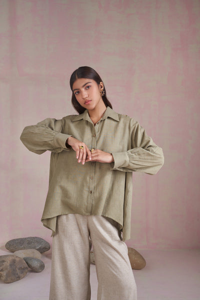 The Reef naturally dyed handspun handwoven organic cotton shirt Fashion SUI 