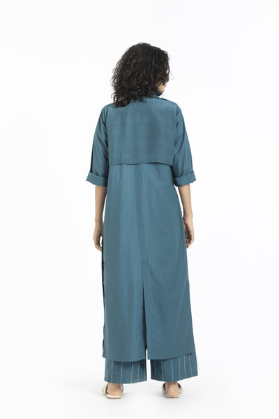 Tie jacket-Teal Fashion THREE