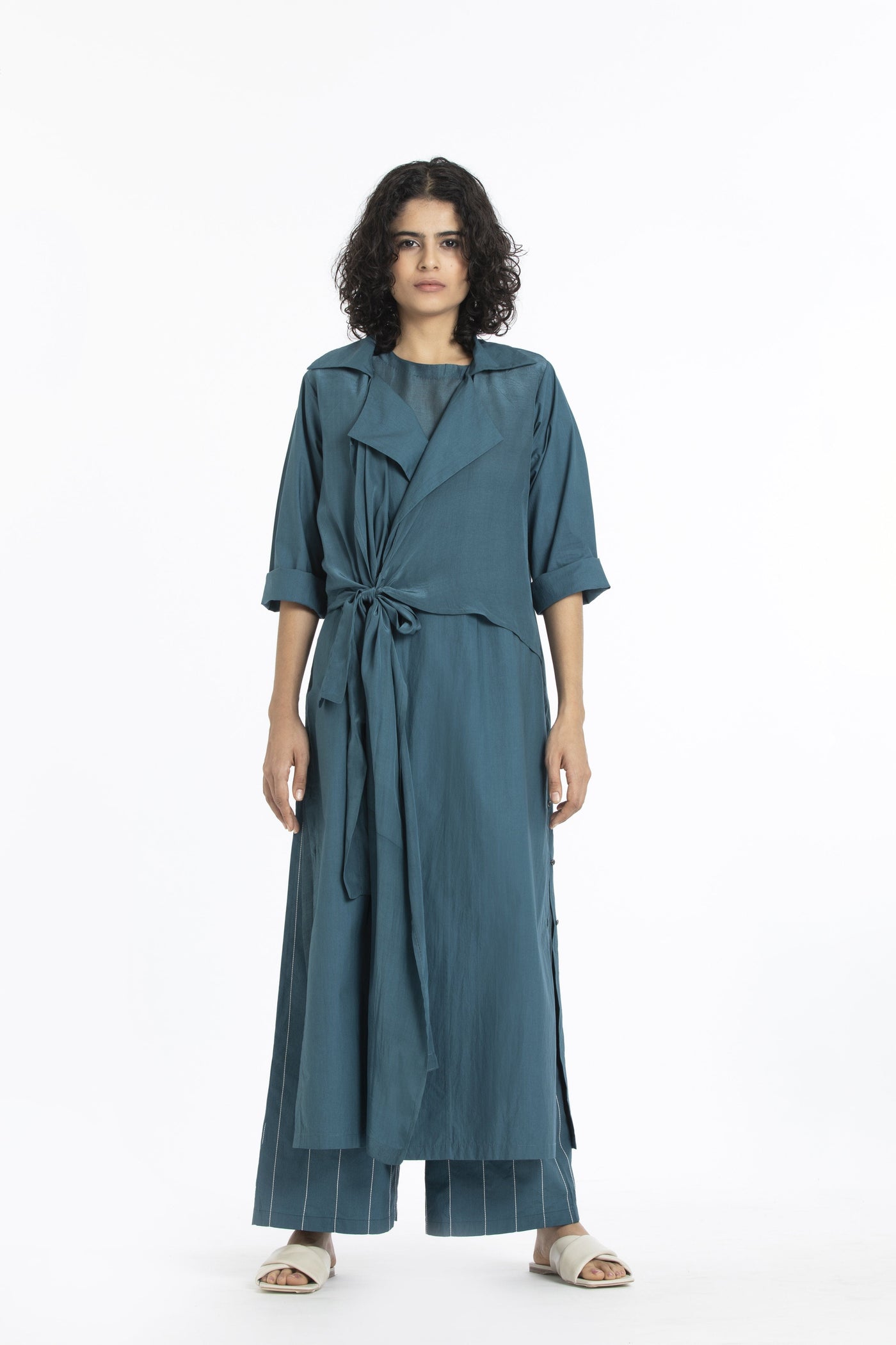 Tie jacket-Teal Fashion THREE