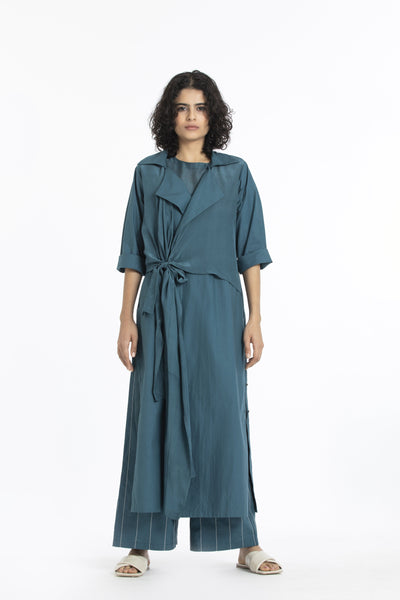 Tie jacket-Teal Fashion THREE