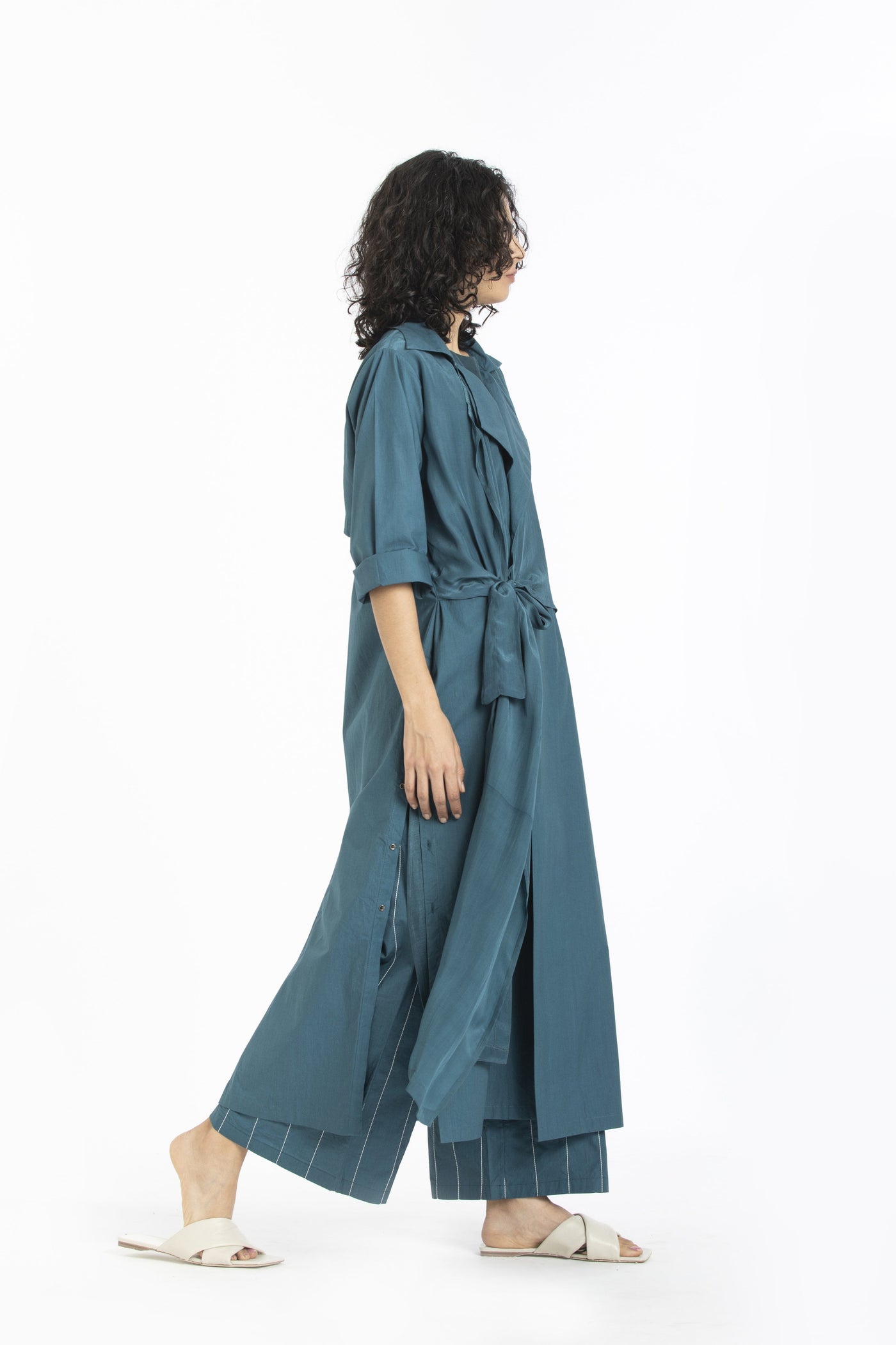 Tie jacket-Teal Fashion THREE